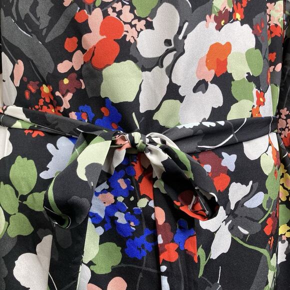 Banana Republic Dark Floral Off Shoulder Dress Size L Tall Moto‎ Boho Flowy - Picture 13 of 14